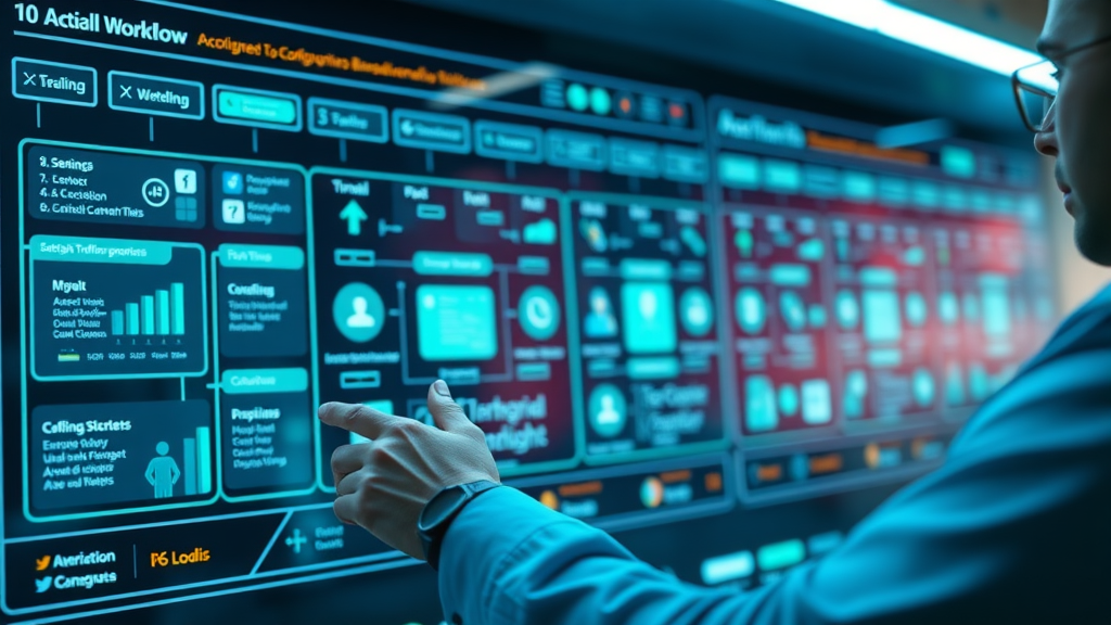 active marketer configuring behavioral triggers in ultra-modern email marketing dashboard with animated data flows
