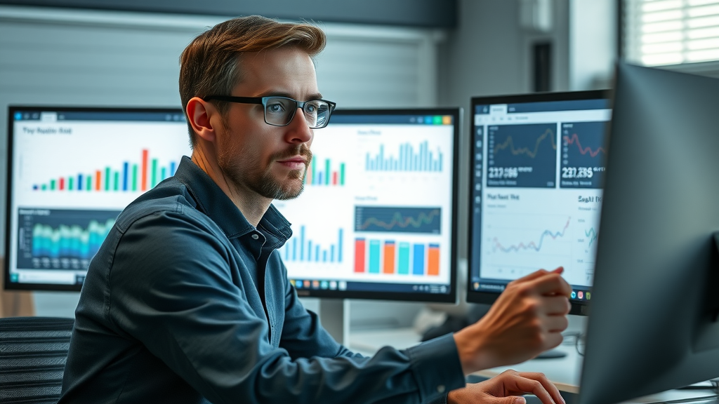 analytical marketer reviewing A/B test results for video advertising tips and campaign optimization
