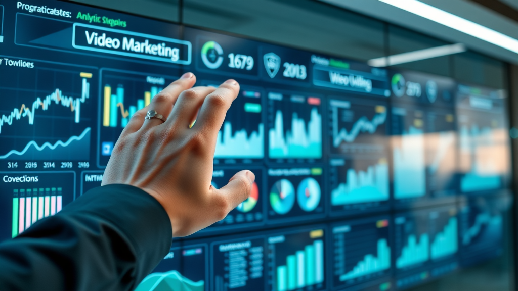 business dashboard with video marketing analytics for customer engagement videos