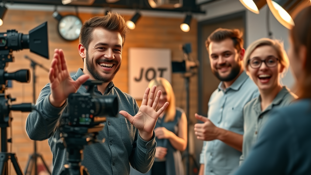 Influencer collaborating with creative team to produce engaging brand story video