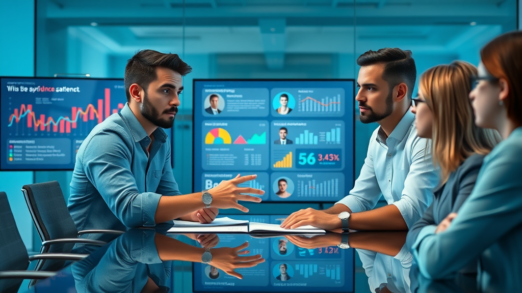 thoughtful marketing team analyzing user personas for content marketing strategies