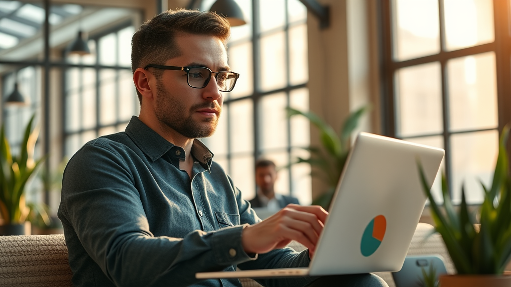 Content marketing for small businesses: entrepreneur reviews website analytics for growth in a modern workspace