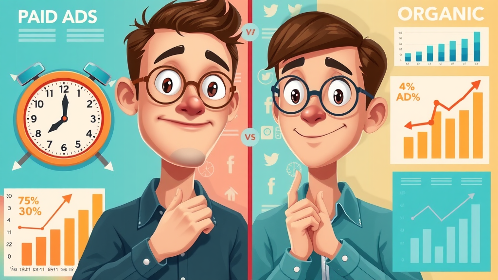 infographic comparing paid social ads and organic engagement in social media marketing campaigns