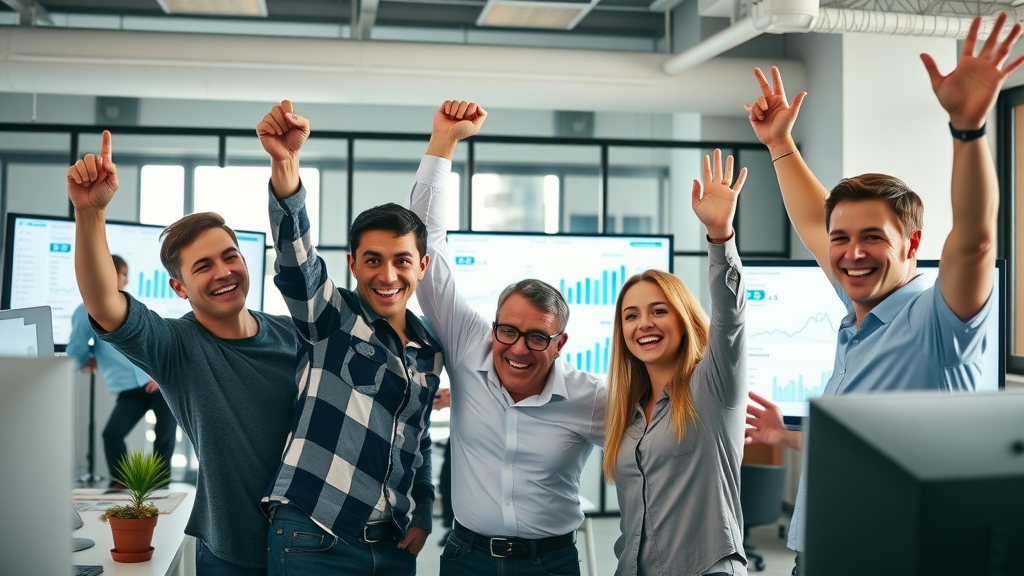 Marketing team analyzing social media traffic for SEO