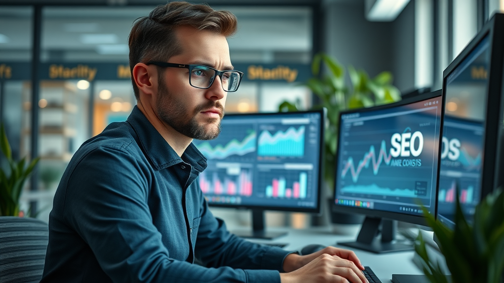 marketer analyzing website SEO data digital marketing