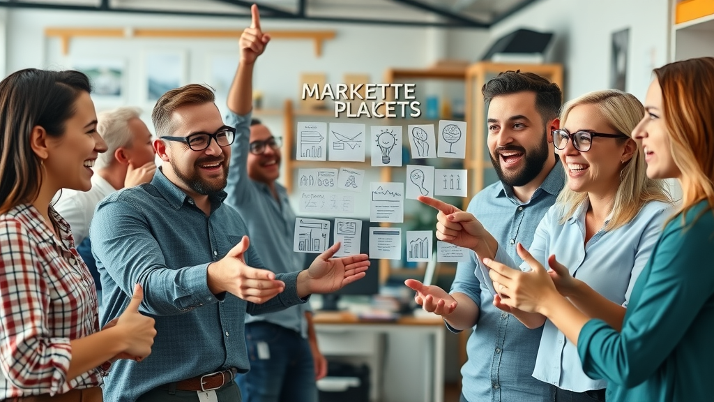 team of small business owners brainstorming marketing tactics