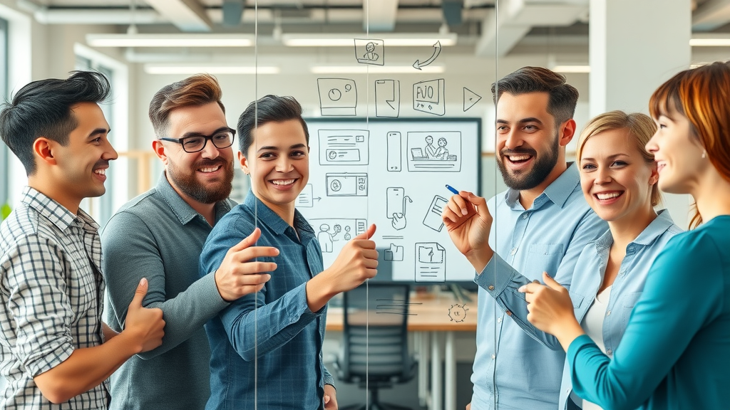 marketing team brainstorming latest video content trends for 2024, discussing video advertising tips