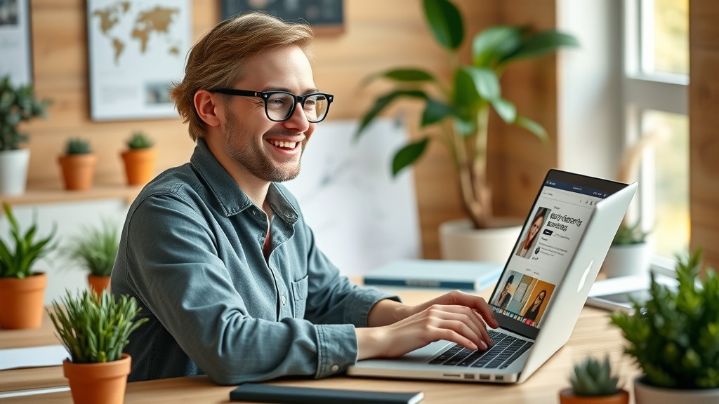 Business blogger creating quality content for SEO