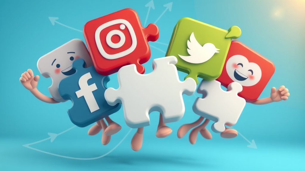 Five dynamic social media platform icons for small business marketing strategies
