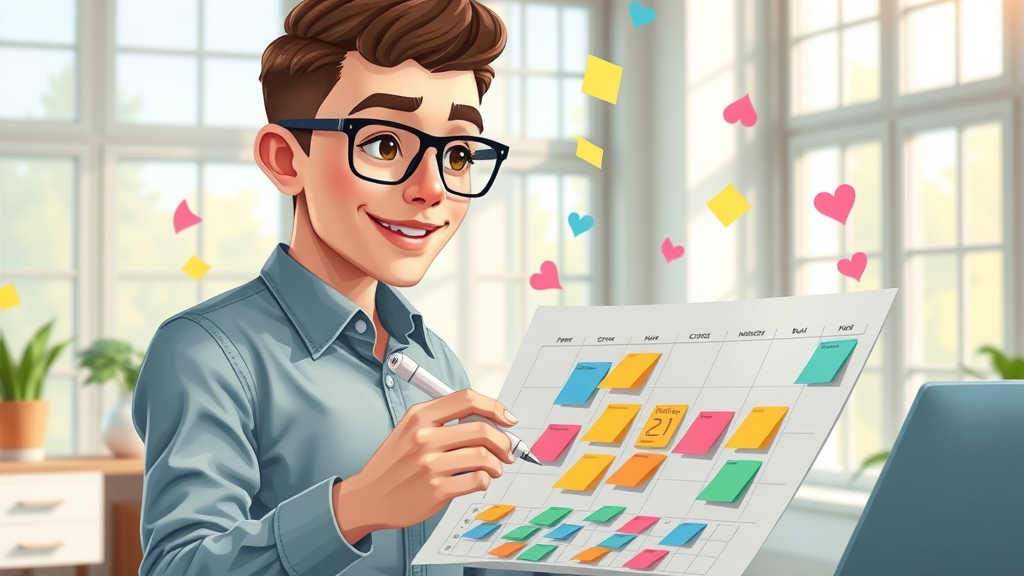 small business marketer creating social media content calendar