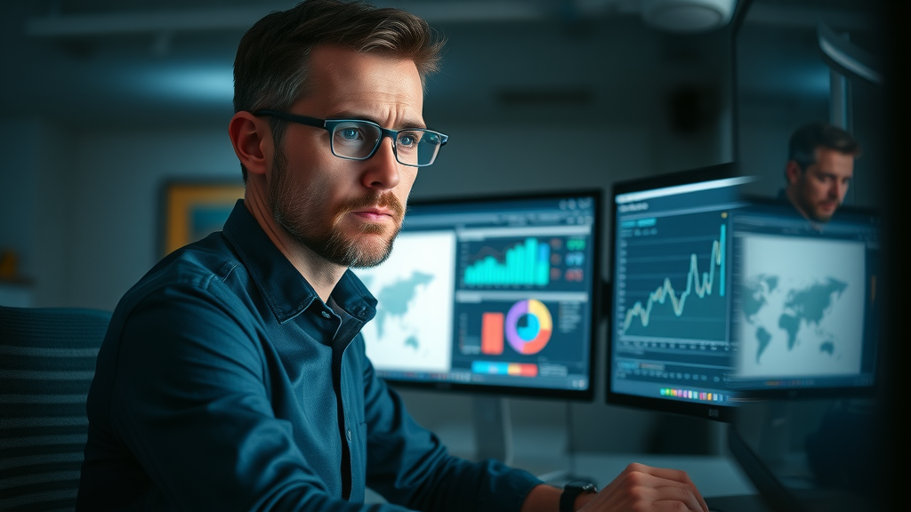 content marketing strategies: marketer analyzing content success metrics on monitors