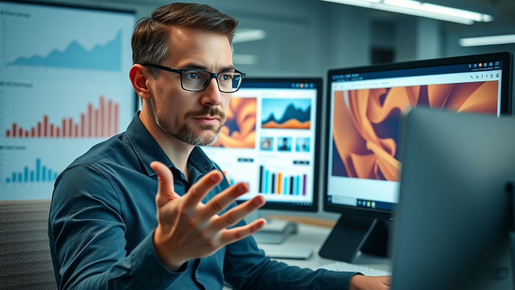 focused marketing analyst split-testing different ads in social media advertising