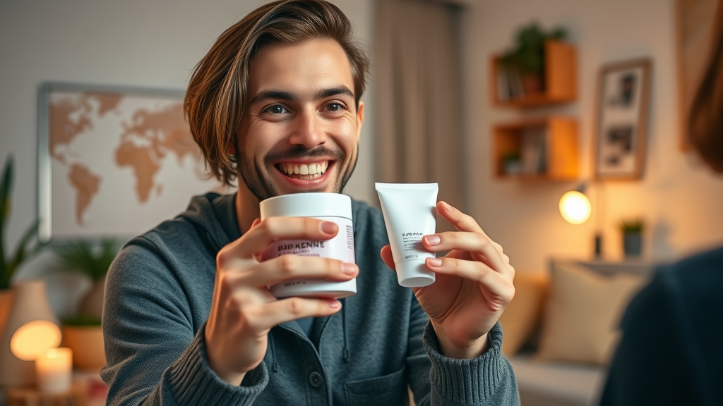 Charismatic influencer promoting brand products via livestream, influencer marketing strategy in action for exponential reach
