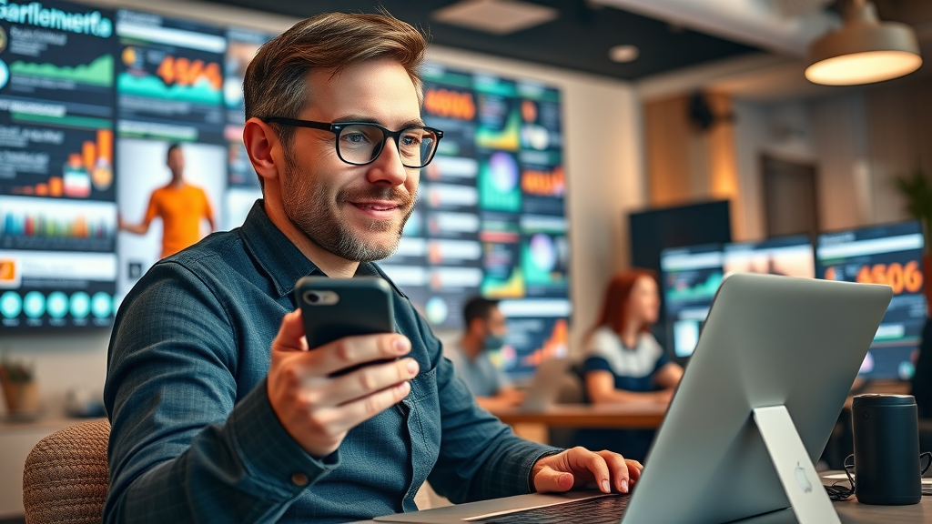 social media manager coordinating seo campaigns, small business social media, robust business profile improvement, trending hashtags