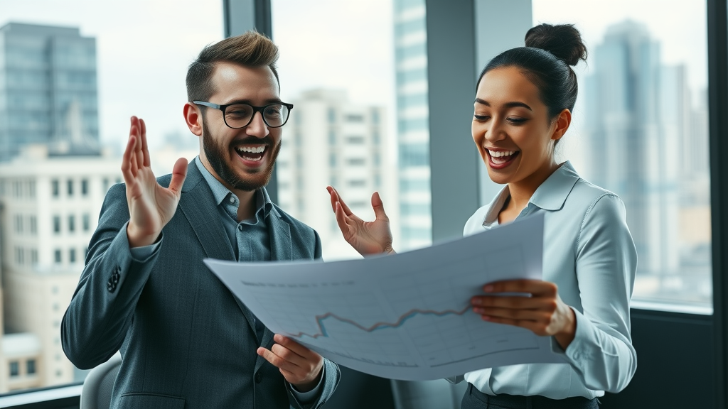successful small business team local seo charts and laptop local ranking