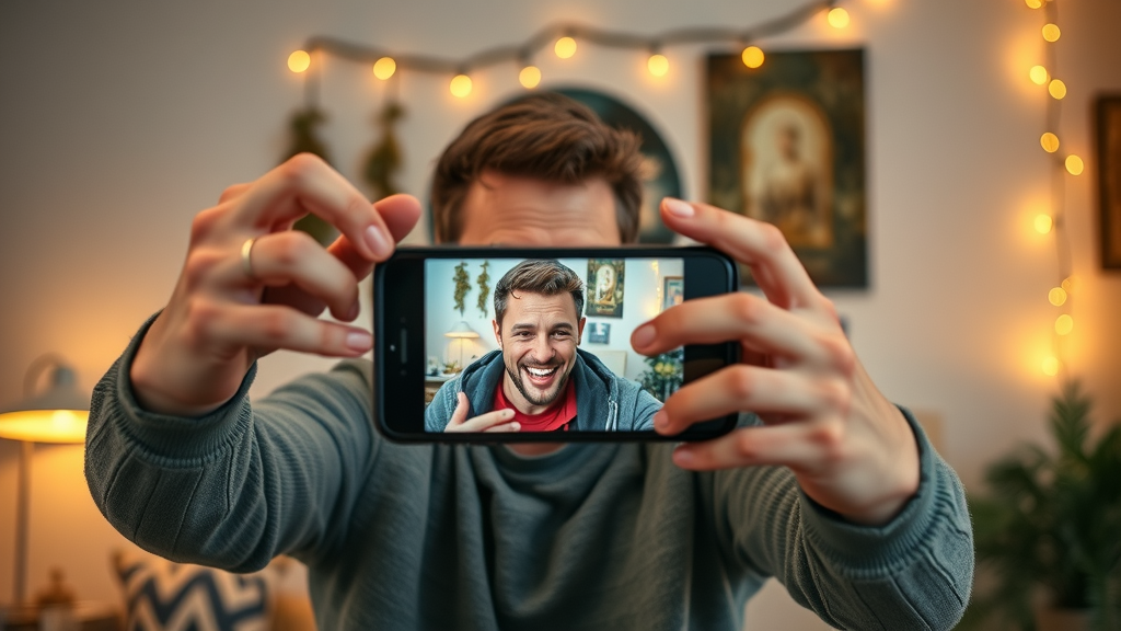 Upbeat influencer reviewing a product, user-generated content, influencer partnerships on social media