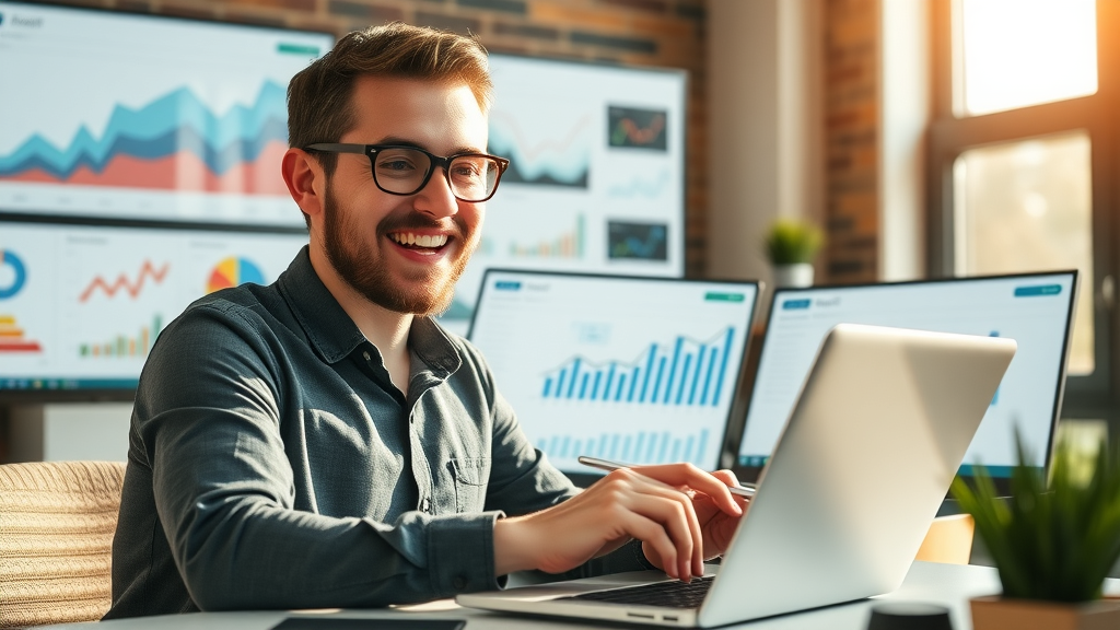 marketer analyzing mobile traffic charts for mobile SEO optimization