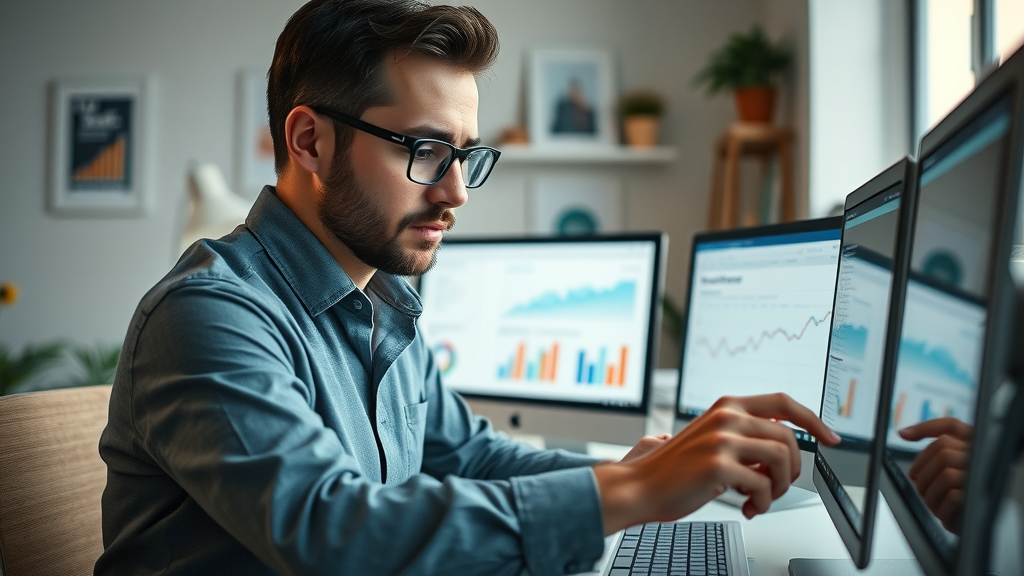 digital marketer using keyword research seo tools for small businesses on desktop