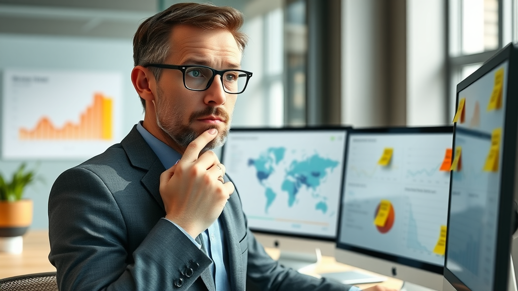 business owner reviewing dashboard comparing social media engagement metrics and planning strategy