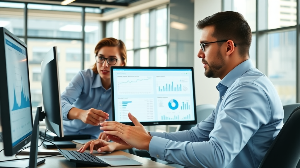 modern business workspace analyzing social media analytics tools dashboards