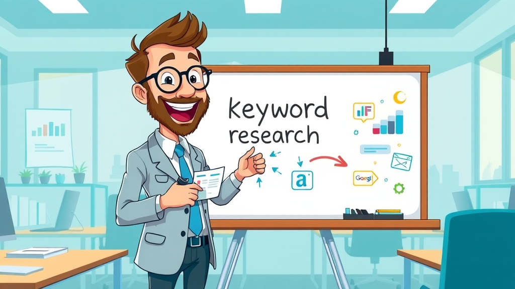 keyword research infographic for small business seo tool, explaining search terms and search volume