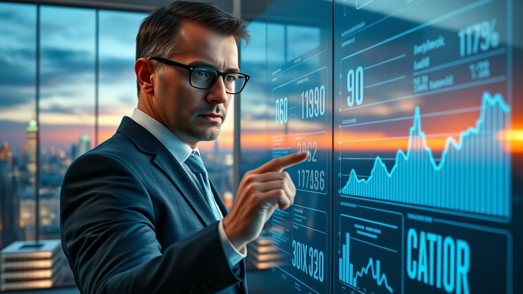 business leader adjusting social media advertising campaign stats on digital dashboard