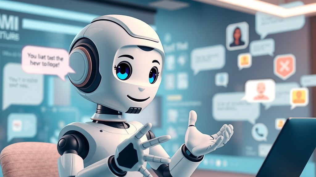 AI-powered chatbot for customer service, engaging virtual assistant, natural language processing enhancing support, digital marketing workspace