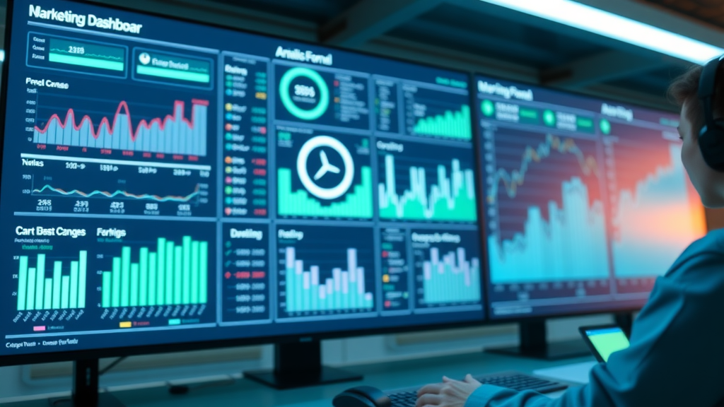 Modern marketing dashboard displaying chatbot performance metrics for real-time data insights.